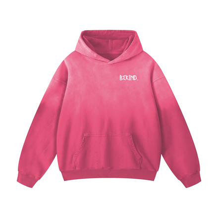 BeKind Pink Heavyweight Sunfade Hoodie